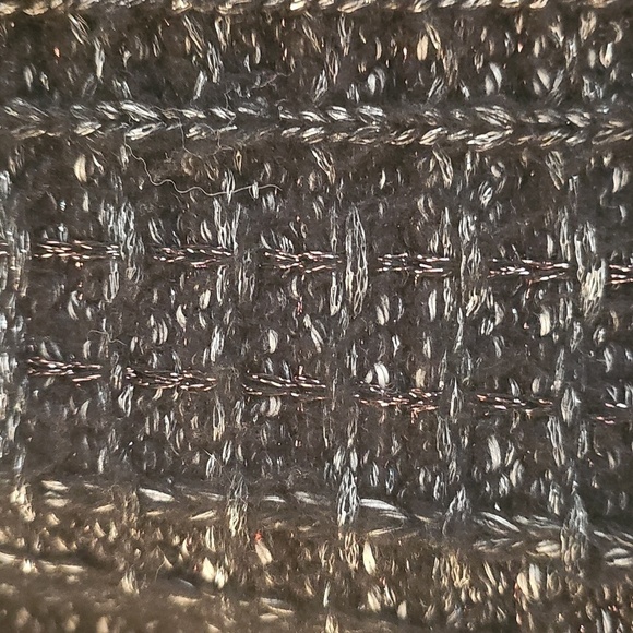 Black Cardigan Sweater with Textured Knit and Long Sleeves - Picture 5 of 7